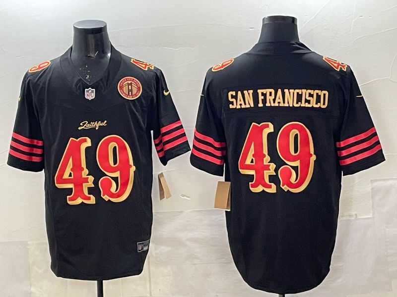 Men 2025 San Francisco 49ers #49 San francisco black 5th generation Nike Limited NFL Jersey style 009